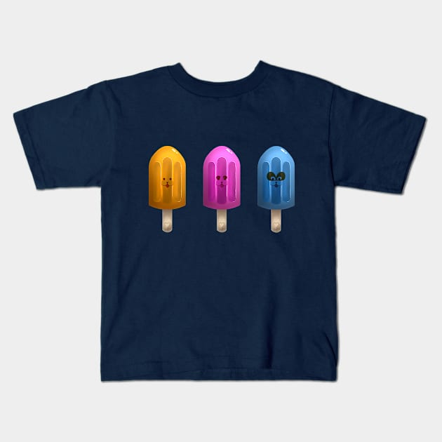 Ice Popsicle Kids T-Shirt by LinYue